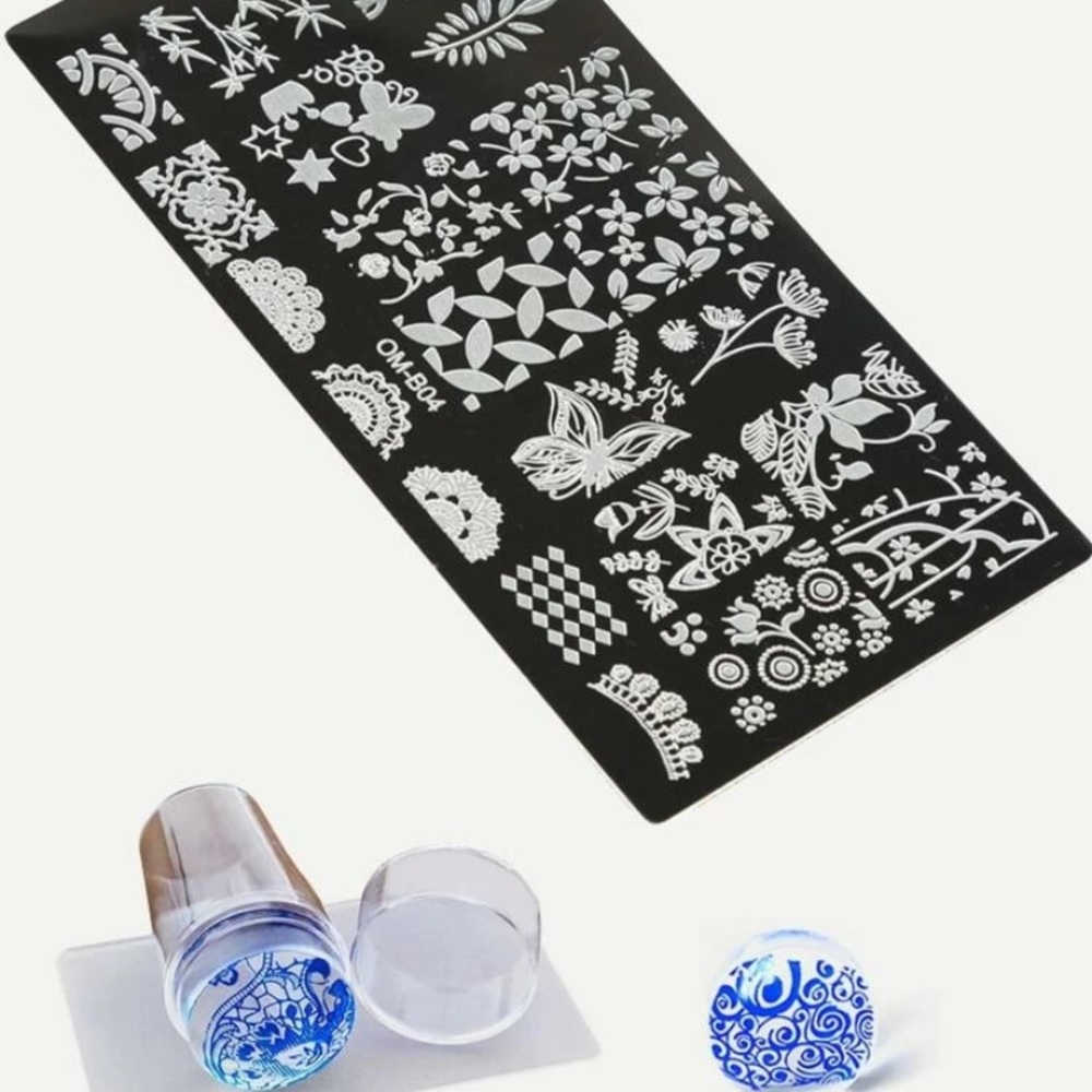 Nail Stamping tool with plate and scraper - Picture 5 of 7